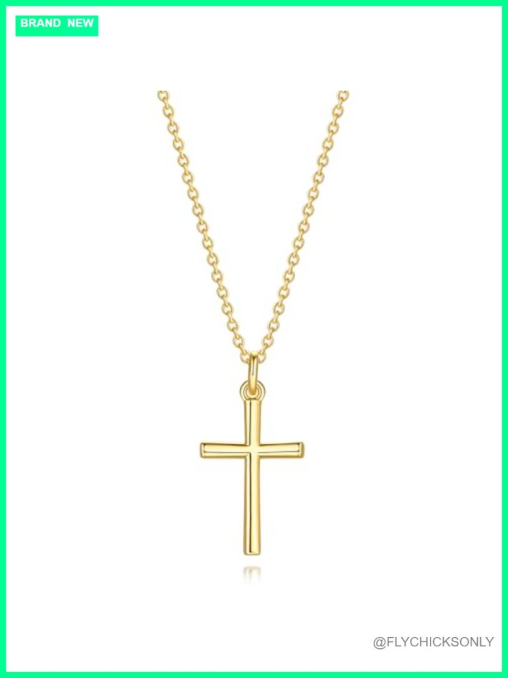 14k Gold Plated Cross Necklace Adjustable Chain Pendant Necklace